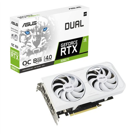 ASUS DUAL NVIDIA GeForce RTX 3060 Ti OC Edition / Blanc – Carte graphique gaming (8GB GDDR6X