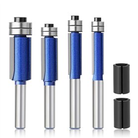 Bntaomle Lot de 4 embouts de fraisage droits 1/4 tige pour le sol et le palier supérieur