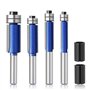 Bntaomle Lot de 4 embouts de fraisage droits 1/4 tige pour le sol et le palier supérieur