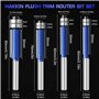 Bntaomle Lot de 4 embouts de fraisage droits 1/4 tige pour le sol et le palier supérieur, ensemble d'embouts de fraisage Flush C