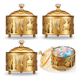 Muuoeou Lot de 4 plateaux de Ramadan avec couvercle