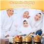Muuoeou Lot de 4 plateaux de Ramadan avec couvercle, plateau doré de l'Aïd Mubarak, assiettes Ramadan, décorations Ramadan, réci