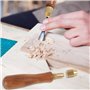 Bnnlqpsttg 2 Poignées de en Bois pour Perceuse à Main avec Mandrin à Pince en Laiton, Poignée en Bois pour Perceuse à Main