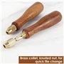 Bnnlqpsttg 2 Poignées de en Bois pour Perceuse à Main avec Mandrin à Pince en Laiton, Poignée en Bois pour Perceuse à Main