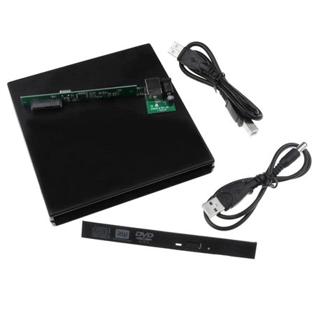 Ntcpefy BoîTier DVD Externe 12.7Mm USB 2.0 BoîTier DVD/CD-ROM Externe pour Ordinateur Portable Ordinateur de Bureau Lecteur de D