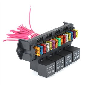 Byttlerom Boîte à fusibles de voiture noire en plastique pour voiture - Boîte à fusibles 15 circuits