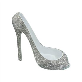 Heilanole Élégant Casier à Vin à Talons Hauts en Strass - Porte-Bouteille de Vin au Design Créatif en Forme de Chaussure