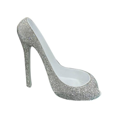 Heilanole Élégant Casier à Vin à Talons Hauts en Strass - Porte-Bouteille de Vin au Design Créatif en Forme de Chaussure