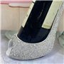 Heilanole Élégant Casier à Vin à Talons Hauts en Strass - Porte-Bouteille de Vin au Design Créatif en Forme de Chaussure, Idéal 