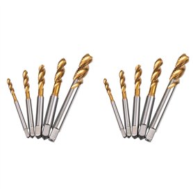 GIWFBQTR Tarauds Pointus en Spirale Taraudage Filetage Formant Taraud Hss 10 Pc MéTrique Spirale Cannelé Vis à Taraud M3 M5 M6 M