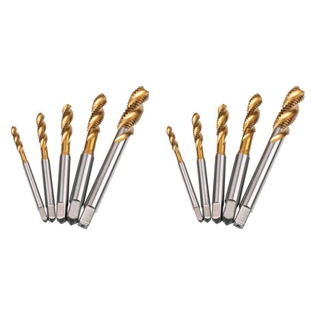 GIWFBQTR Tarauds Pointus en Spirale Taraudage Filetage Formant Taraud Hss 10 Pc MéTrique Spirale Cannelé Vis à Taraud M3 M5 M6 M