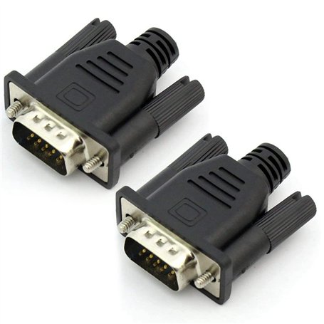 MQODLFP 2X Vga Virtuel Adaptateur D'Affichage Mâle Prise Factice Edid sans Tête Émulateur Fantôme Plaque De Verrouillage