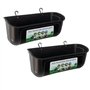 Sujurio 2 PCS Poulet Chèvre Accrocher Clôture Mangeoire Abreuvoir Noir pour Cerf Canard Chien et Porcelets