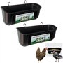 Sujurio 2 PCS Poulet Chèvre Accrocher Clôture Mangeoire Abreuvoir Noir pour Cerf Canard Chien et Porcelets, Oie Abreuvoir Trough