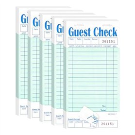 KACPLY Lot de 5 carnets de chèques d'invités Vert 50 feuilles/paquet