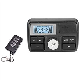 NINGWANG Moto Audio MP3 Radio SystèMe de Son Haut-Parleurs StéRéO éTanche FM 5 Fonctions D'éGalisation éCran LCD USB / / TF Noir
