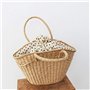 Wresetly Sac à Main pour Femmes en Osier Tissé Sac à BandoulièRe pour Dames Sac de Plage Tissé en Paille Capacité Portable Dot G