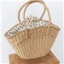 Wresetly Sac à Main pour Femmes en Osier Tissé Sac à BandoulièRe pour Dames Sac de Plage Tissé en Paille Capacité Portable Dot G