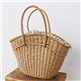 Wresetly Sac à Main pour Femmes en Osier Tissé Sac à BandoulièRe pour Dames Sac de Plage Tissé en Paille Capacité Portable Dot G