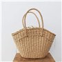 Wresetly Sac à Main pour Femmes en Osier Tissé Sac à BandoulièRe pour Dames Sac de Plage Tissé en Paille Capacité Portable Dot G