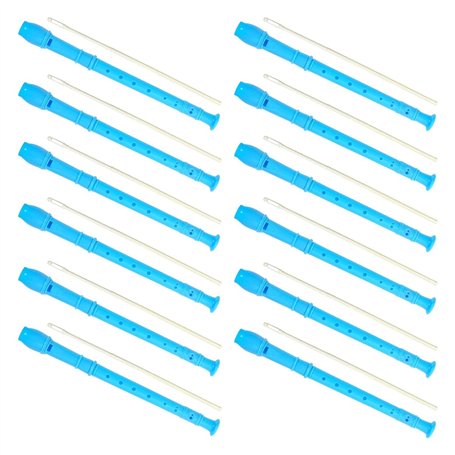 Reinscer Lot de 12 flûtes à bec soprano à 8 trous et bâton de nettoyage de style allemand pour débutants