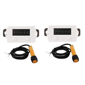 Lot de 2 compteurs numériques LCD 0-99999 à 5 chiffres + jauge UP + capteur de commutation avec aimant