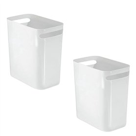 Axaooqeld Lot de 2 corbeilles à papier en plastique pour salle de bain