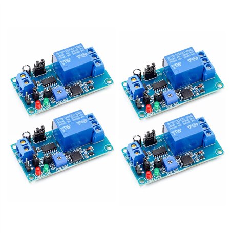 HDYS Lot de 4 relais temporisés 12 V CC avec minuterie