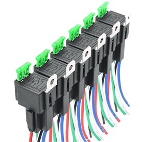Nettoppo 6 PièCes 5 Broches SPST Relais éLectrique Automobile 12 V 30A Voiture Fusible Relais Interrupteur Faisceau de Câbles Ac