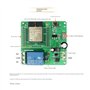 Qusedwey Relais à un Canal ESP32-WROOM Carte de DéVeloppement Module de Relais Alimentation Cc 7-60V pour Accessoires D'Appareil