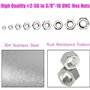 Sirxlevcy ÉCrous en Acier Inoxydable 2-56 à 3/8 Pouces-16 UNC D'Assortiment D'éCrous Hexagonaux pour Vis Boulons-280 PièCes SéRi