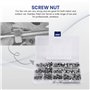 Sirxlevcy ÉCrous en Acier Inoxydable 2-56 à 3/8 Pouces-16 UNC D'Assortiment D'éCrous Hexagonaux pour Vis Boulons-280 PièCes SéRi