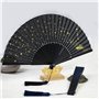 Melitt Éventail pliant en soie étoilée - Tissu japonais chinois en - Bleu