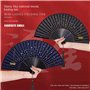 Melitt Éventail pliant en soie étoilée - Tissu japonais chinois en - Bleu