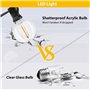 INFINETE 6Pcs G40 Led Ampoules de Remplacement, E12 Base de Vis Incassable LED Globe Ampoules pour Guirlandes Solaires Blanc Cha