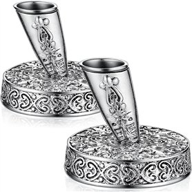 2 PièCes Vintage Rond MéTal Plume Porte- Insertion Porte- Plume Plume Support Bureau Dip Stylos Base