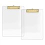 Evenden Lot de 2 porte-blocs transparents en acrylique avec clip doré - Format A4 - 8
