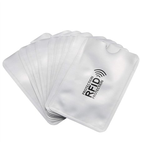 Lbvzxkad 10 pcs Feuille d'aluminium Anti-demagnetisation Couverture de Carte RFID Sac de Protection NFC Carte de Credit Anti-vol
