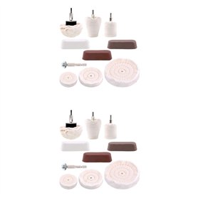 Fivetwofive 20 Pièces Séries Jeus de Meule de Polissage avec Tampon de Polissage avec Composé Rouge 6 Pièces avec Poignée 1/4 Po