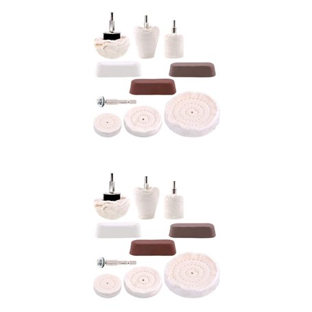 Fivetwofive 20 Pièces Séries Jeus de Meule de Polissage avec Tampon de Polissage avec Composé Rouge 6 Pièces avec Poignée 1/4 Po