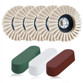 Breeshy Ensemble de 8 Disques de Feutre Abrasifs et de Pâte à Polir pour Meuleuses D'Angle
