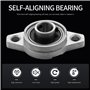Reinscer KFL001 Lot de 4 paliers à roulement auto-alignant 12 mm avec palier à bride en alliage de zinc Boîtier de roulement rho
