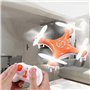 Sujurio RC Quadcopter Cx10 Mini Télécommande Drone 2.4G 4CH avec LED Hélicoptère Électronique Avion Électrique pour Enfants, C