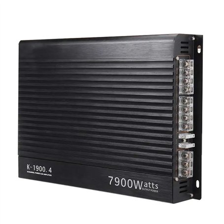 Asyduey Amplificateur de Voiture 12 V 7900 W 4 Canaux Puissant Caisson de Basses Audio de Voiture en Aluminium Puissance du Véhi