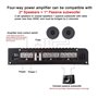 Asyduey Amplificateur de Voiture 12 V 7900 W 4 Canaux Puissant Caisson de Basses Audio de Voiture en Aluminium Puissance du Véhi