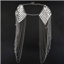 SAHROO Vintage Harnais Punk Maillot De Corps Maillot D'Épaule Epaulette Chaîne Collier Collier Dangling Gland Argent