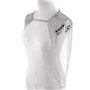 SAHROO Vintage Harnais Punk Maillot De Corps Maillot D'Épaule Epaulette Chaîne Collier Collier Dangling Gland Argent