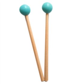 2 Pièces en Caoutchouc Souple Tête Bâtons Poignée en Bois Cloche pour Glockenspiel Xylophone Cloche Instruments de Musique Pièce