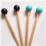 2 Pièces en Caoutchouc Souple Tête Bâtons Poignée en Bois Cloche pour Glockenspiel Xylophone Cloche Instruments de Musique Pièce