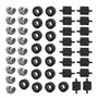 AMIUHOUN 48PCS Mini Essieux de Roue Pack Accessoires de Voiture Moyeu de Pneu Briques de Construction Classiques Enfants Bricola